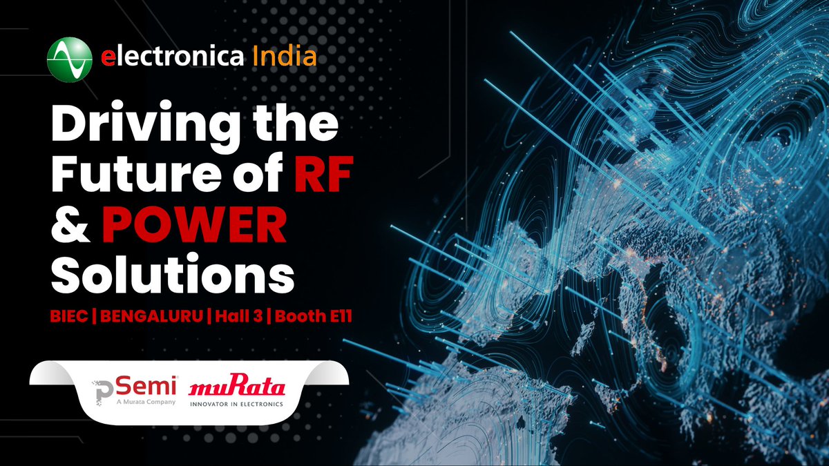 psemi's tweet photo. Electronica India 2026!

At Electronica India, we'll be showcasing a range of solutions spanning RF front-end technologies, connectivity enablers, and advanced power management innovations designed to power the next generation of electronic systems.

🔗: https://t.co/FdVC5sW63g https://t.co/4iKBdwlz3Y