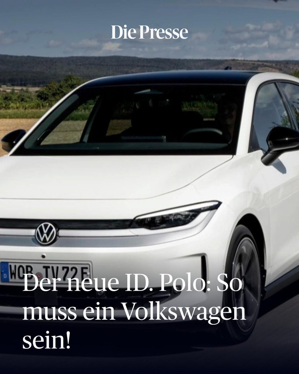 DiePressecom's tweet photo. Das lange erwartete 25.000-Euro-Elektroauto von Volkswagen ist endlich da. Und es ist ausgezeichnet geworden. https://t.co/8IlMVyJTcW