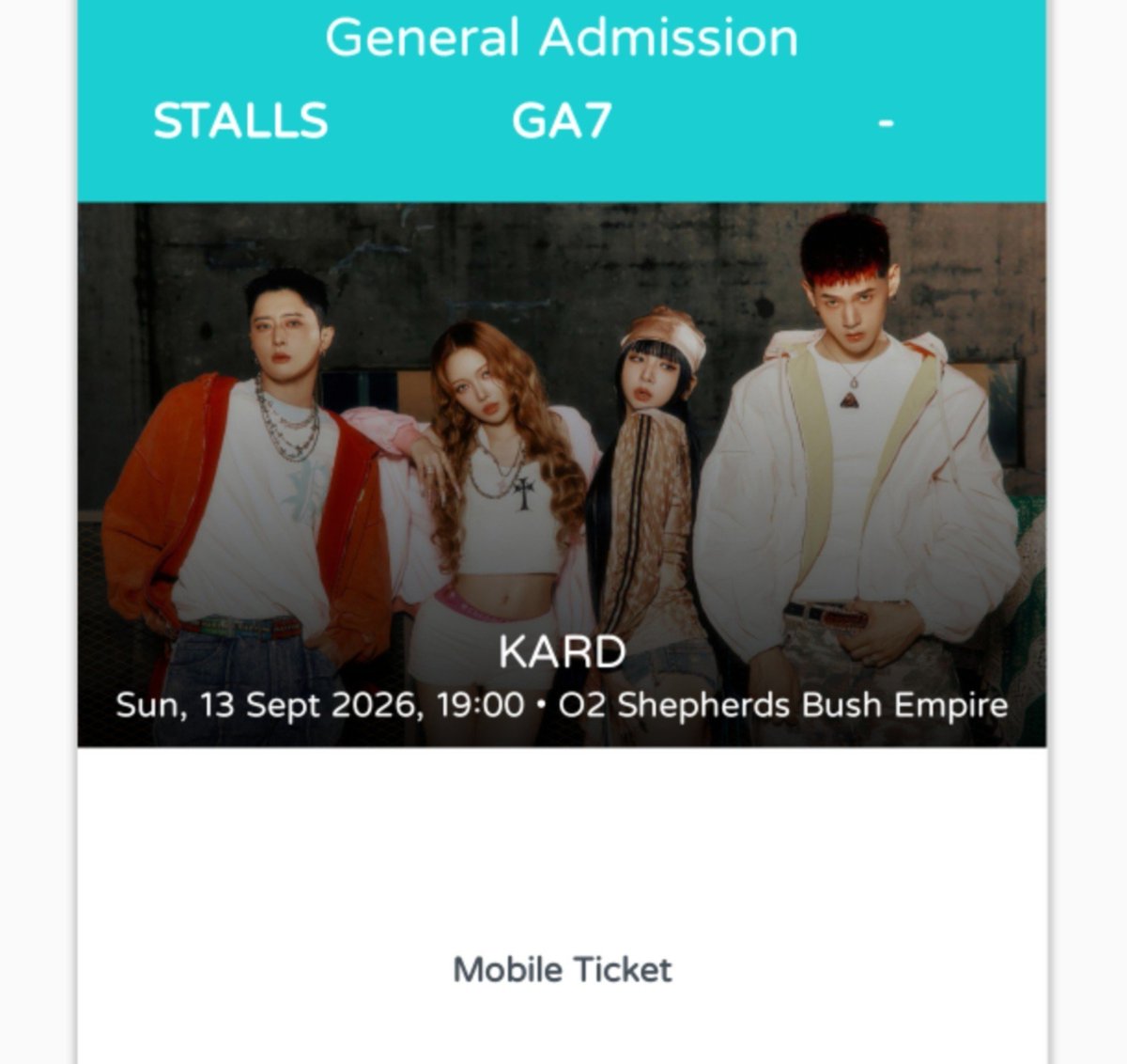 ks_eli19's tweet photo. Is anyone going alone? 
I've only been in London a short time and was only able to buy a ticket today.
Let's go together!
I really need to meet people with the same musical tastes as me 🫵🏼
Haha
#kard #카드 
#KARD #KARDinEurope #KARDinLondon #카드 #KARDtour #kpop #Concert https://t.co/5nYsYqzjFN