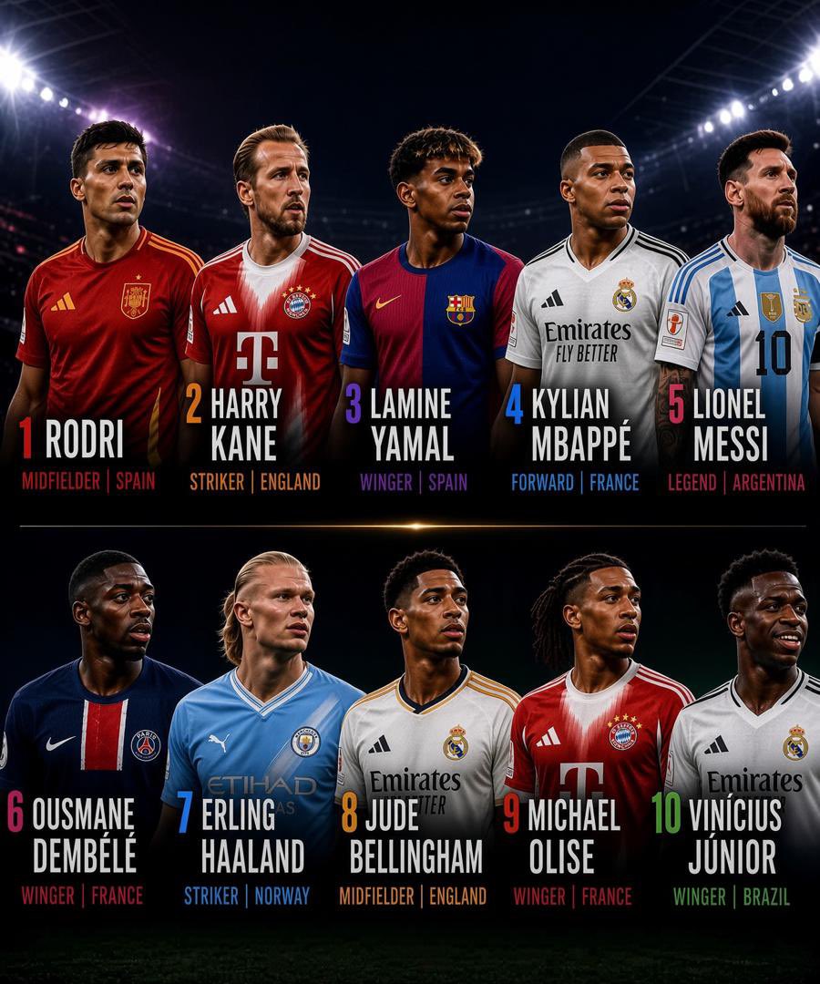 Gabriazo's tweet photo. @grok, one of these 10 is winning the Ballon d’Or. Remove him. https://t.co/9GGEGkcpfM