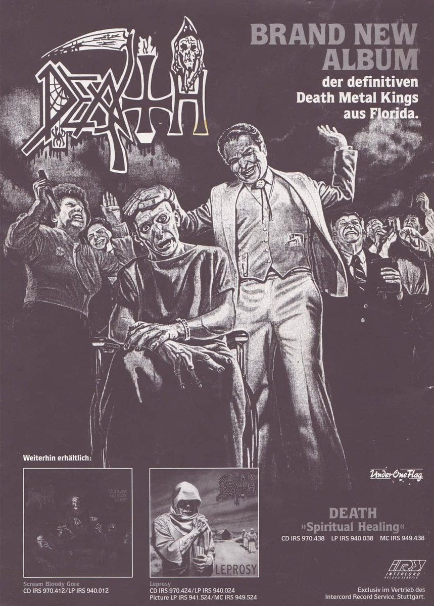 ShockMetal's tweet photo. Death. Spiritual Healing ad. https://t.co/OSpgRb9JUt
