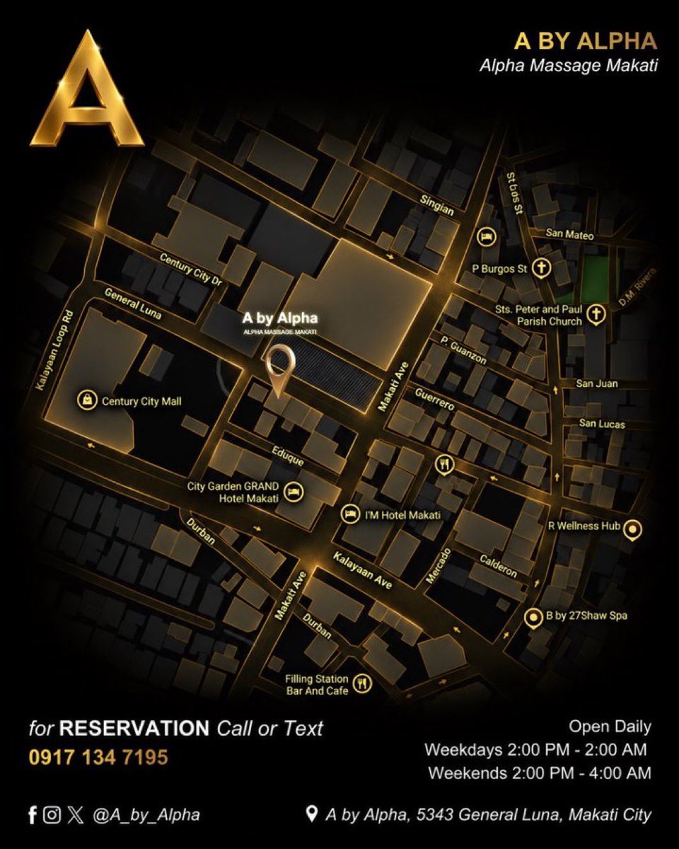 itsmeKadyo's tweet photo. See you at Alpha @massage_alpha

 New Branch of ALPHA
A- By Alpha Makati - @a_by_alpha

#alphamain #alphasoutpasay #alphaMakati https://t.co/FIO7mfe8nn