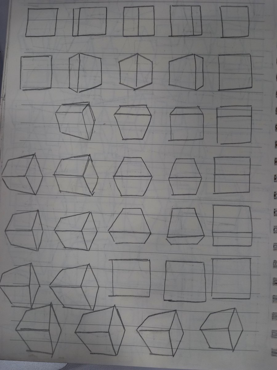 fkaristoo's tweet photo. Solution i think can be done (as mentioned by @pikatl ) : Practicing 1-point perspective and drawing rotating boxes from various angles to build true spatial awareness. So i just doodling box randomly sometimes

#LatihanDrawing #sketch #learning #drawing #artidn https://t.co/rd8JGYVahf