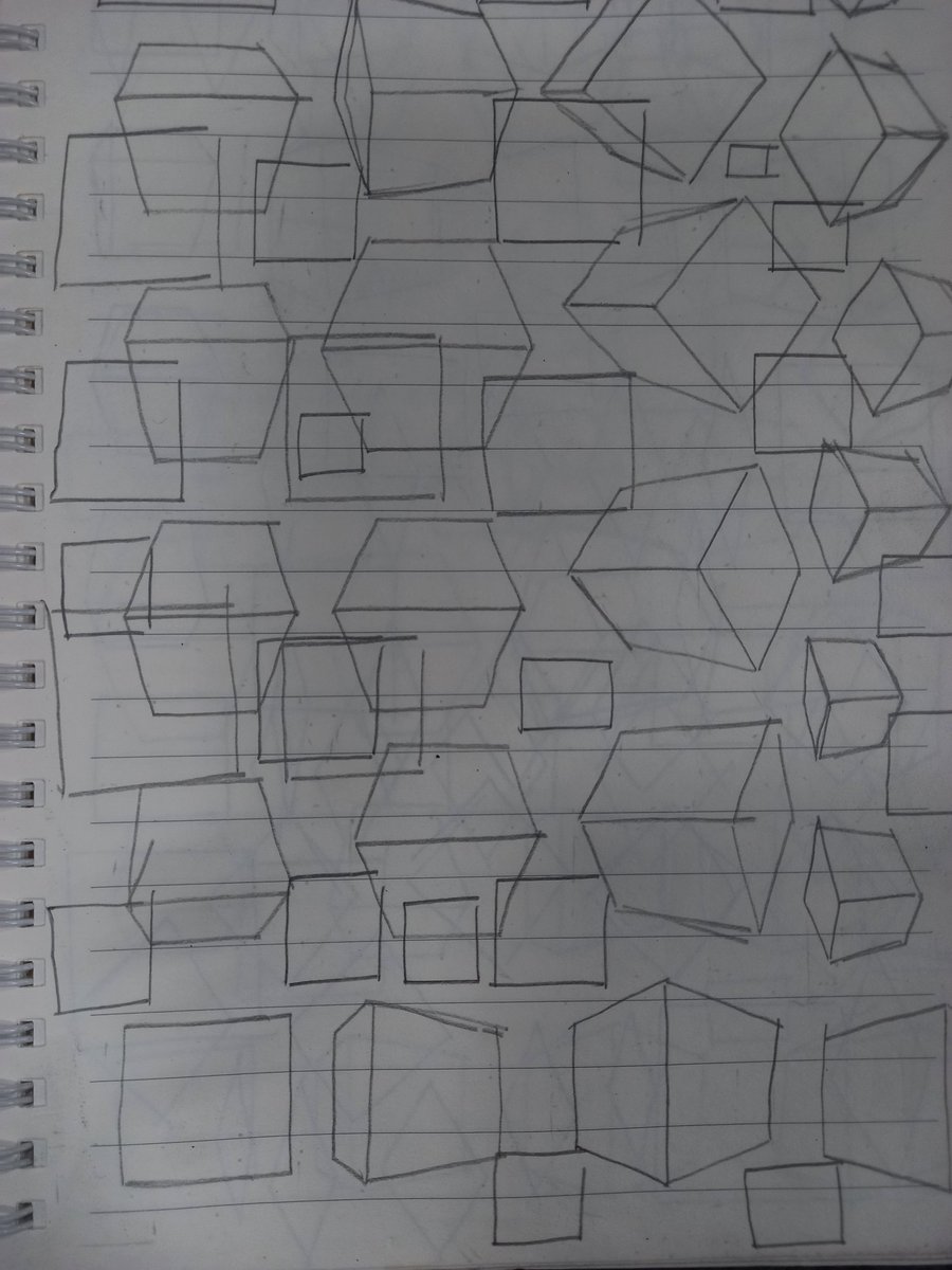 fkaristoo's tweet photo. Solution i think can be done (as mentioned by @pikatl ) : Practicing 1-point perspective and drawing rotating boxes from various angles to build true spatial awareness. So i just doodling box randomly sometimes

#LatihanDrawing #sketch #learning #drawing #artidn https://t.co/rd8JGYVahf