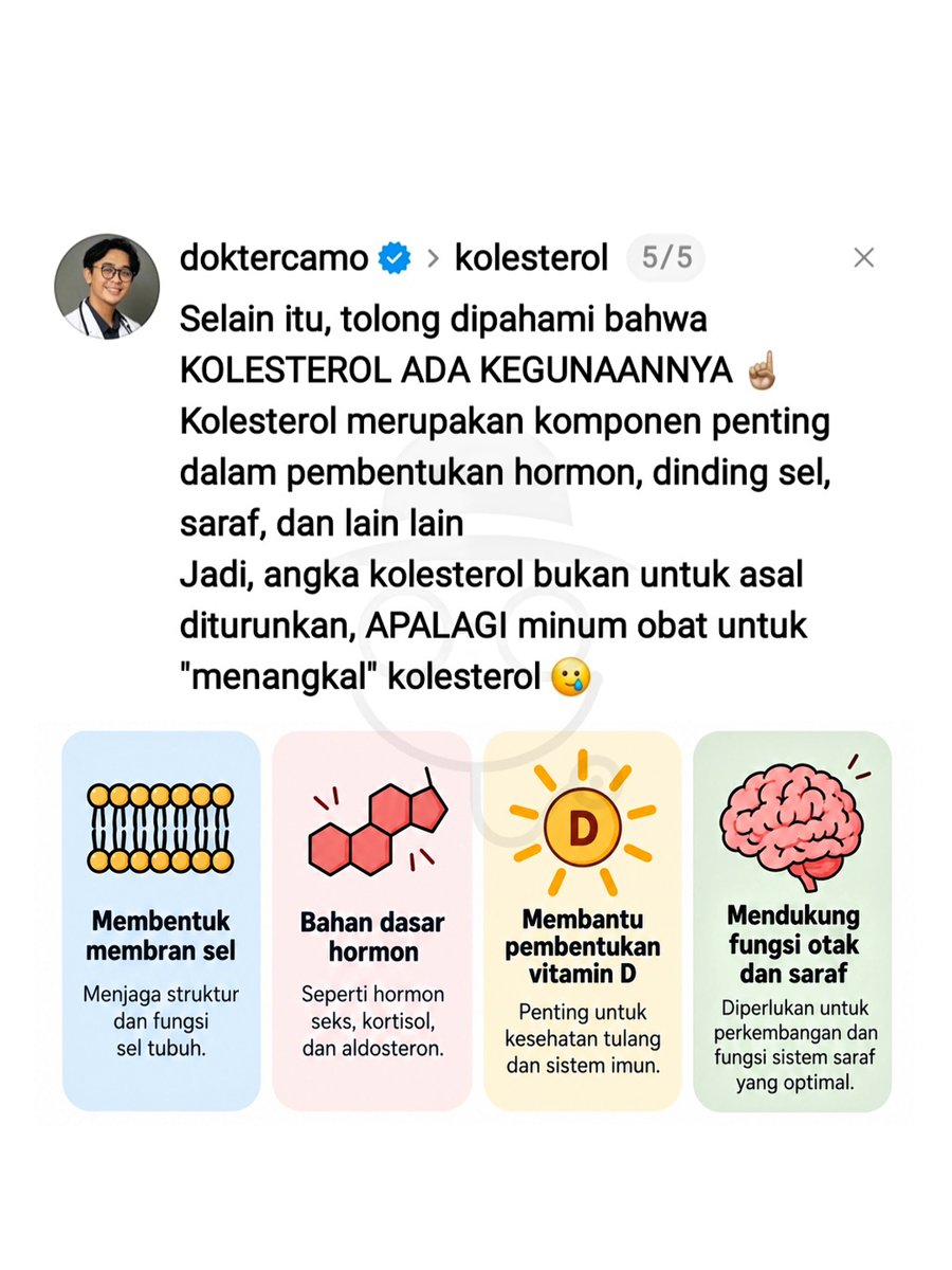 doktercamo's tweet photo. Jangan minum OBAT KOLESTEROL sembarangan ☝️ #kolesterol #obesitas #gagalginjal #seranganjantung #tanyadoktercamo https://t.co/MlBQMXaaEE