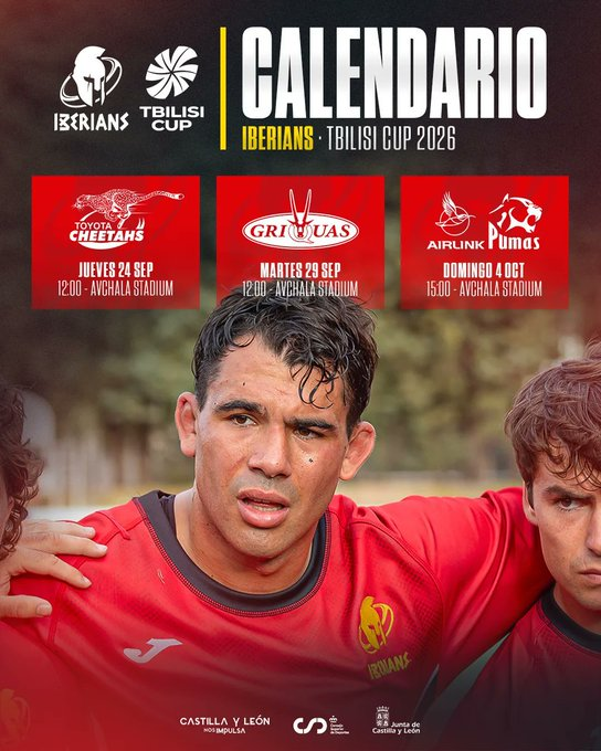 PillsRugby's tweet photo. 🏉🇪🇸 Compromisos del alto rendimiento con la mira puesta en el mundial #RWC27
La franquicia #CastillaYLeon @IberiansRugby tiene horarios, rivales y sede en la exigente #TiblisiCup
🇿🇦Tres test ante rivales sudafricanos; Cheetas, Griquas y Pumas
#Rugby #España #Selección https://t.co/2wjTcs1fuw