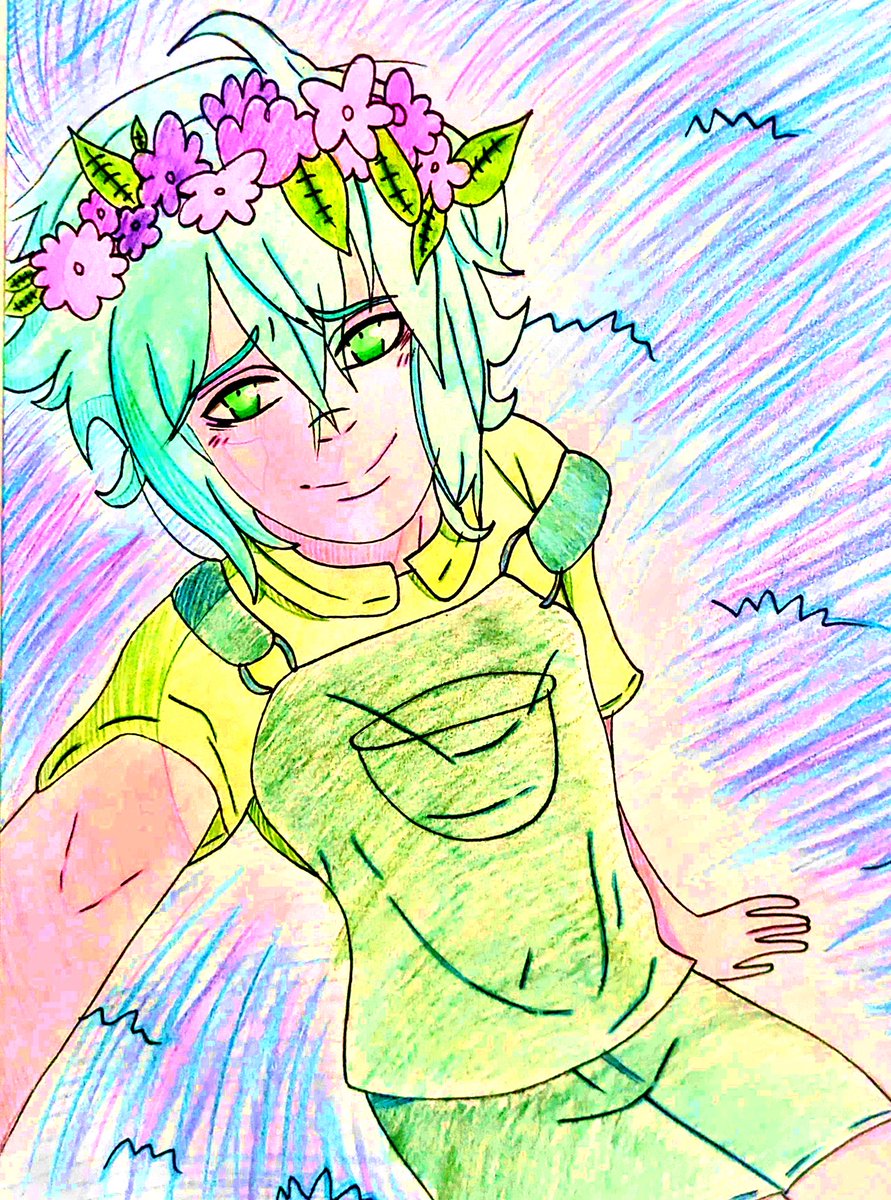 BrighterMeDiAh's tweet photo. Basil - an old colored pencil I did like 5 years ago #omori #basil https://t.co/OAthDrAMTS