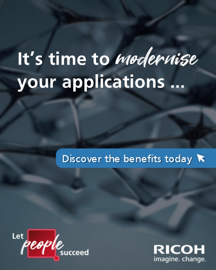 Ricoh_SA's tweet photo. ⚙️ Your business is evolving. Can your applications keep up?  

Application modernisation can help overcome the limits of legacy systems &amp; create a more agile, scalable &amp; cloud-ready foundation.  

Discover more here: https://t.co/Gdkc7a67A2 https://t.co/EOCxfl6wor