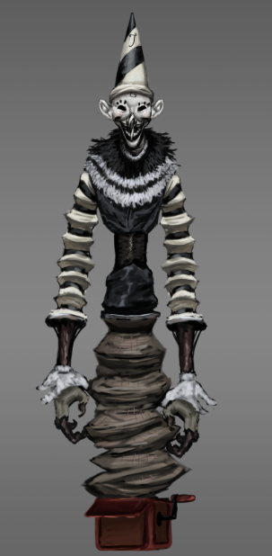 AliElhabrouk's tweet photo. Wow you guys looved this haha, thank you all ❤️I'm still planning a slenderman game in my incredibly finite spare time so look for that! here's a laughing jack design also from 2023 for a scrapped laughing jack game idea https://t.co/0UIAGLqKV8
