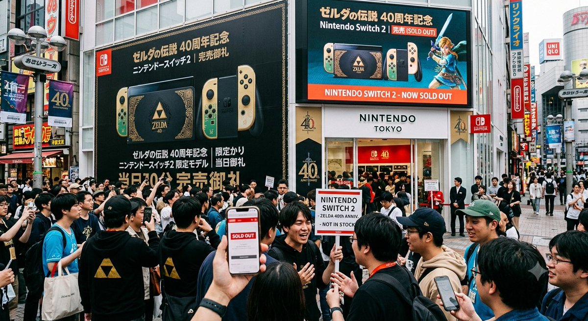 EmilyWilsoo3's tweet photo. 🚨 Zelda 40th Anniversary Switch 2 Console &amp; accessories sold out in minutes! 🎮⚔️
​Huge demand and instant scalper rush left many empty-handed. Did you manage to order yours before it ran out?
​Full details here 👇
https://t.co/ql90Jmqosg https://t.co/XpNWRtLYc0