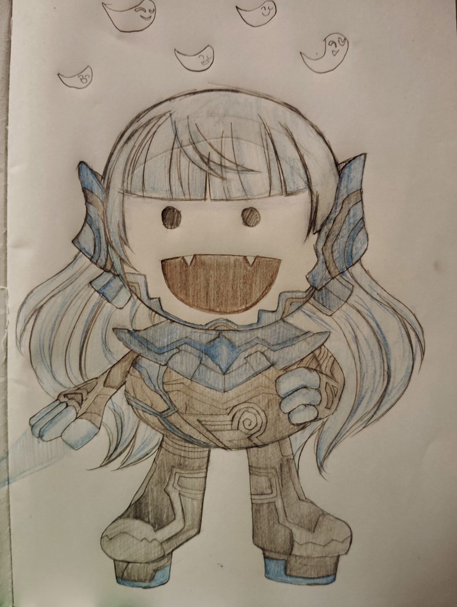 saikarrenchan's tweet photo. (1枚目)息子の自由帳にあったよく分からない顔を…

(2枚目)ナホビホにしました。
#真・女神転生VV 
#illustration‌‌ 
#メガテン https://t.co/9UOhWFZ070
