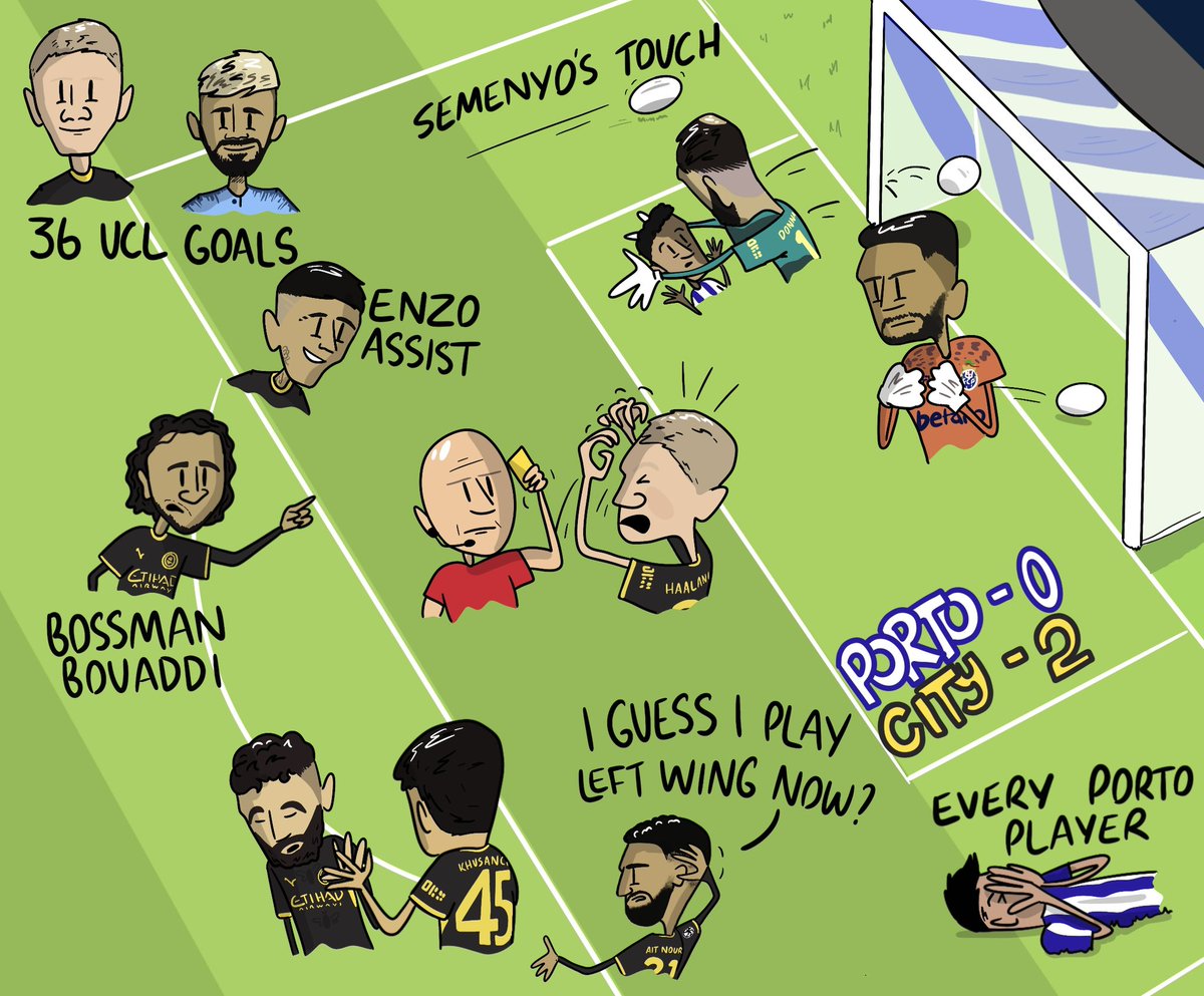RoryKirke's tweet photo. Porto vs City - Cartoon Edition! https://t.co/Oerm7jMNCE