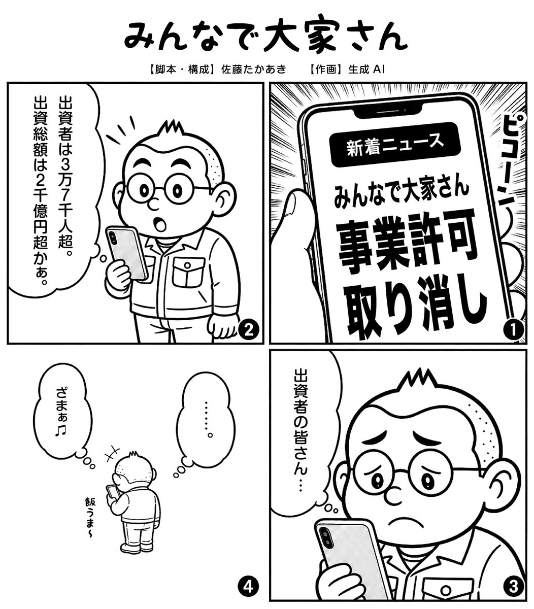 hatarakumeisi's tweet photo. 今週の４コマ漫画３本。
テーマは「投資が嫌いな人」です＾＾

（誰か絶対に儲かる投資を教えてください。笑）

#みんなで大家さん #自営業の老後　#NISA https://t.co/iapbnOc7n1