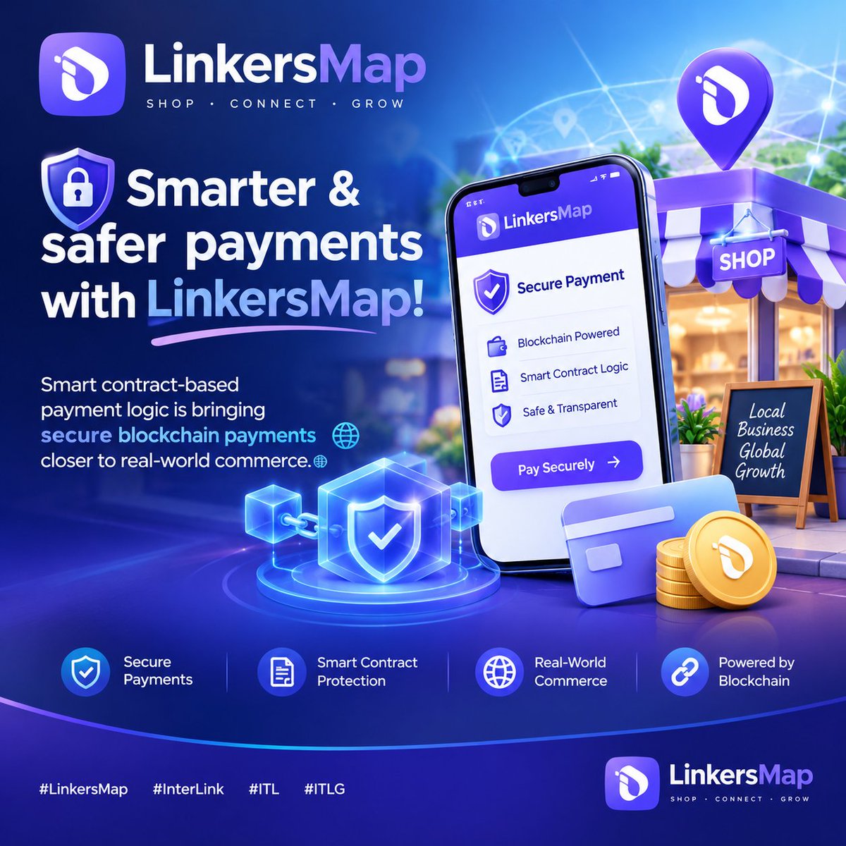 Redwan8033's tweet photo. 🔐 Smarter &amp; safer payments with LinkersMap!

Smart contract-based payment logic is bringing secure blockchain payments closer to real-world commerce. 🌐

#LinkersMap #InterLink #ITL #ITLG https://t.co/YAjKhphnjB