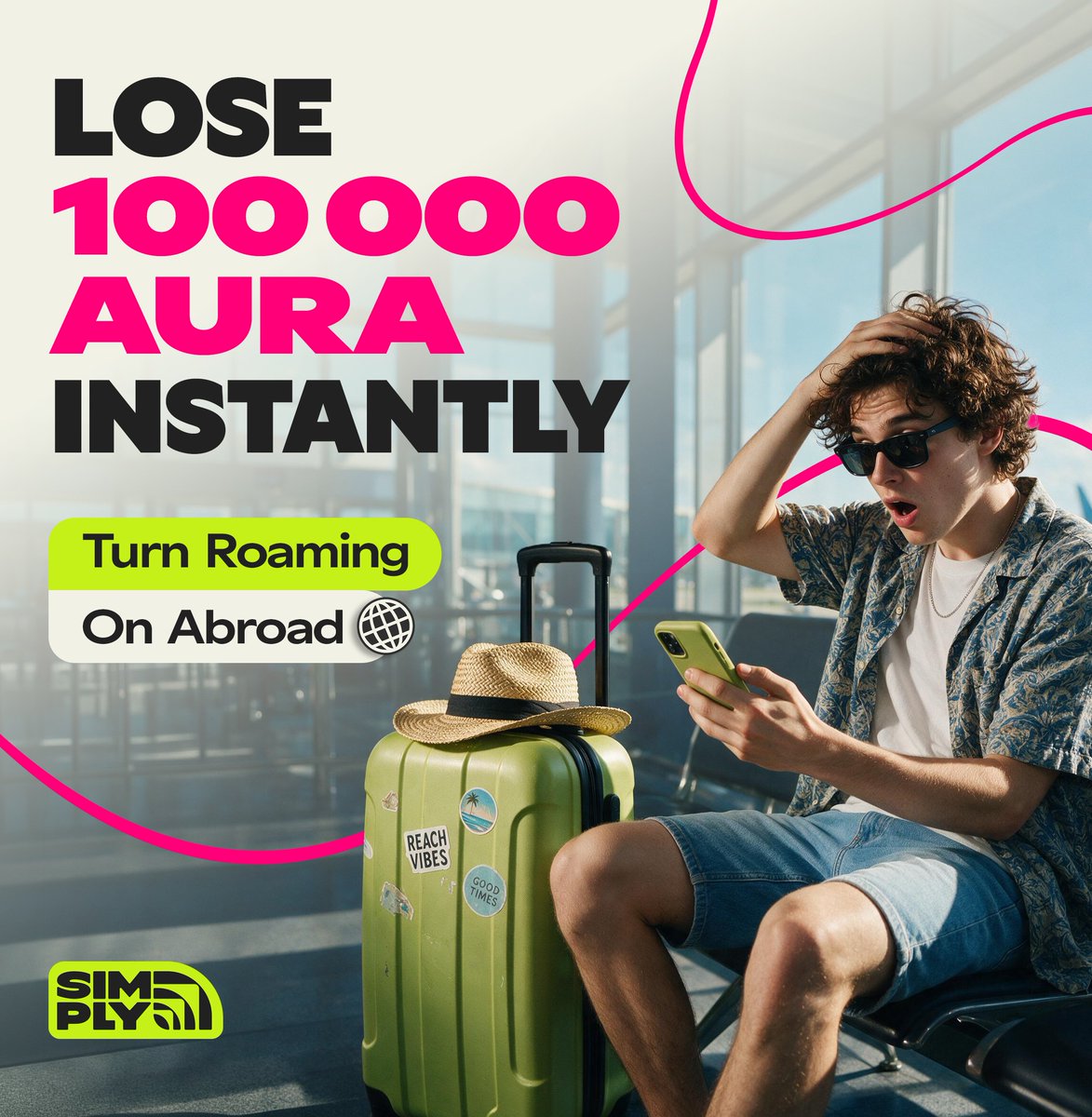Simplysim_app's tweet photo. Instant Aura loss tutorial: 📉💀

Step 1: Land abroad.
Step 2: Pay premium price for basic connection.

Skip the tutorial. Get Simply before you fly. 📲✈️ https://t.co/DZNvyovKGn