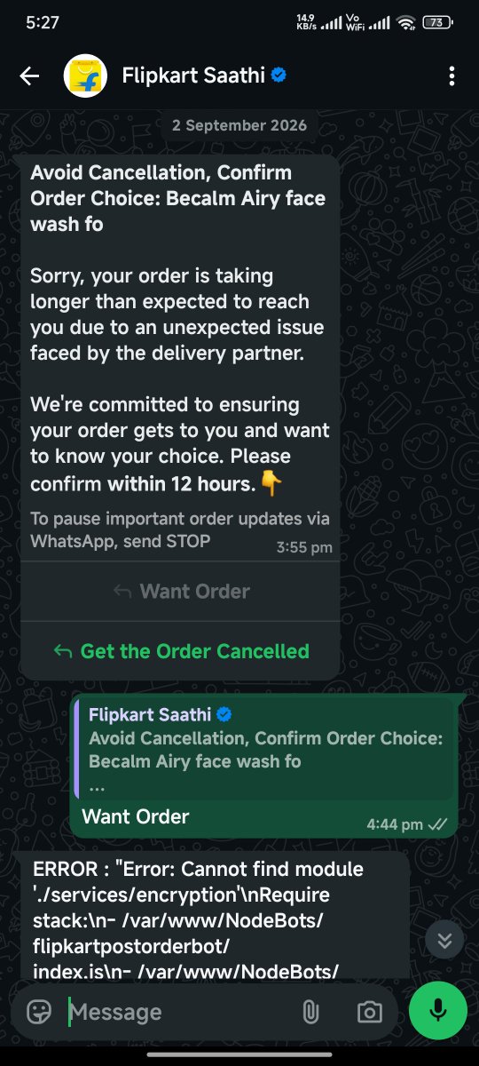 p_vedanaparthi's tweet photo. Why are you doing like this @Flipkart @flipkartsupport for your genuine customers, why are irritating like this , please @flipkartsupport resolve my problem. Please deliver my order , i need that order most.
#worstservice https://t.co/apU4diKyJd