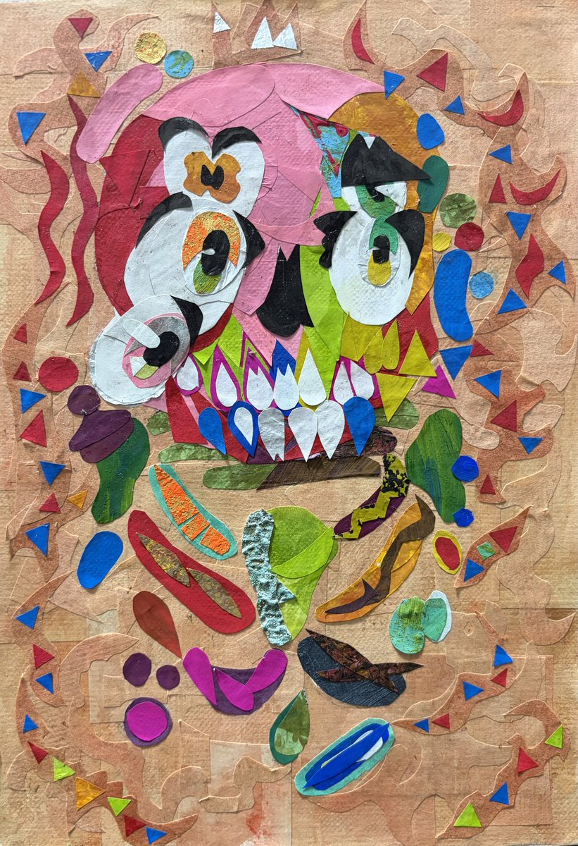 Remeson_loveU's tweet photo. Title: "PRIMITIVE." 
Artist Name: Rikison Tokunaga
Size: F0 
Mixed media

I created this work out of a sense of affection for the recurring intersection of the ancient past and the present.

Bojiアートギャラリーにて
2026.9/5〜9/15まで
「SWORD展」に展示。

#art #artwork https://t.co/0Vjz6rJ4qQ