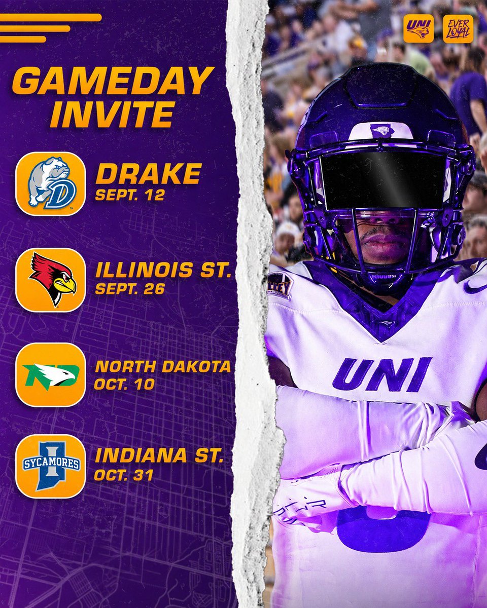CalebCarlt2028's tweet photo. I will be up @UNIFootball for a game day visit this Saturday against Drake!! https://t.co/erFxFwT9fo