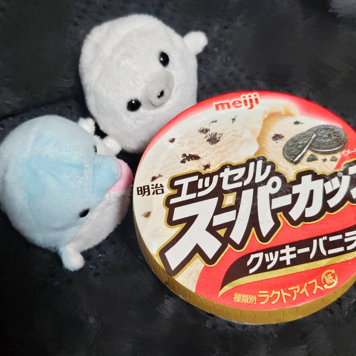 nuinui___123's tweet photo. 🐬「ありぇ？こもちちゃんがおしえてくりぇた、ぶりゅべりちずけき🫐🧀　はぁ？」

ブルーベリーチーズケーキ味の売場が新発売のクッキーバニラになってた🥲
でもクッキーとバニラなんて間違いないと思って買ったらその通りでおいしかった！！ https://t.co/biCV5LlDIQ