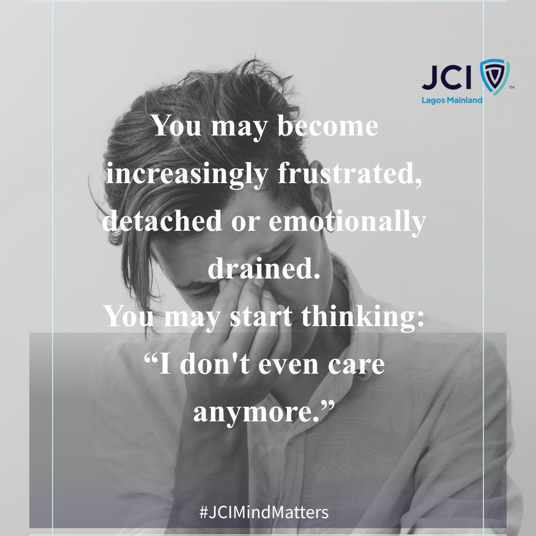 jcilagosmailand's tweet photo. Let's talk about Burnout and what it really is...
#JCIMindMatters #JCILagosMainland https://t.co/f7XwcER0j3