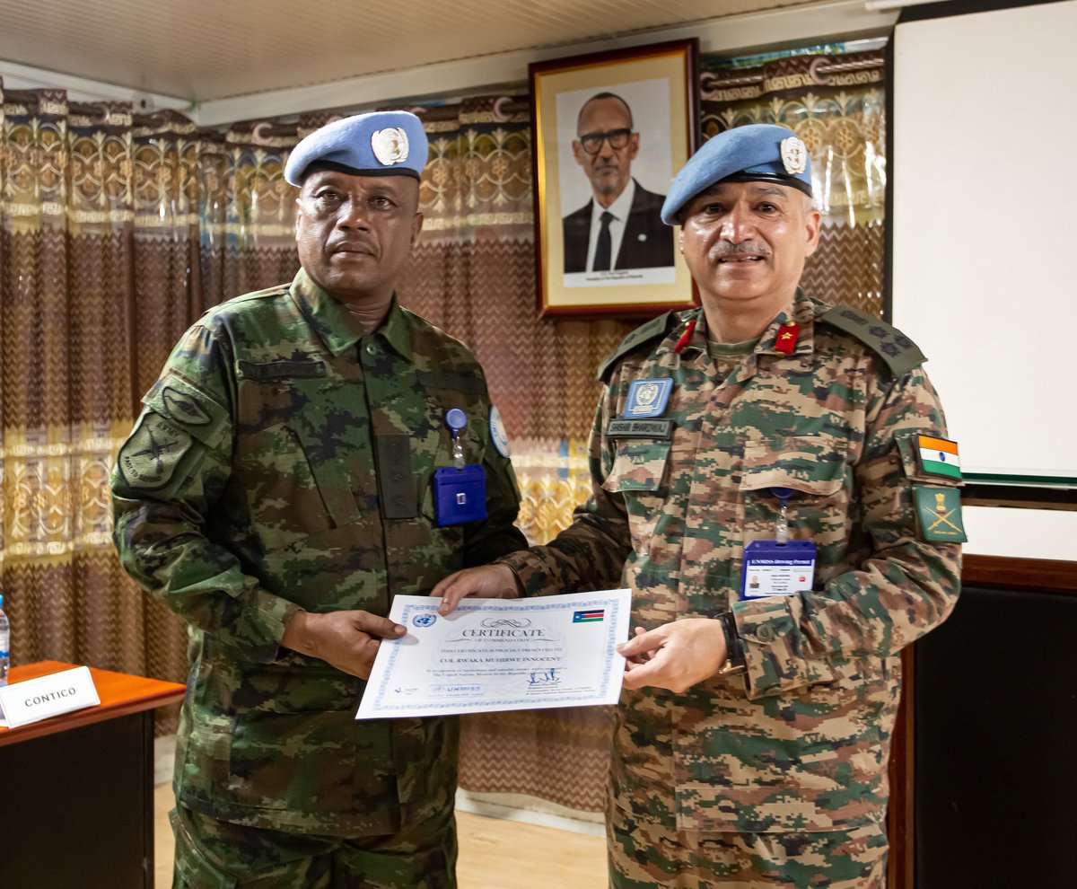 muhaziyacu's tweet photo. Umuyobozi ushinzwe Ingabo z'Umuryango w'Abibumbye ziri mu butumwa bw'amahoro muri Sudani y'Epfo( UNMISS) igice cy'Amajyepfo (Sector South), Brigadier General Shishir BHARDWAG, yashimye  Ingabo z'u Rwanda @RwandaMoD zigize Batayo ya RWANBATT-3, ziri muri ubu butumwa kubera imyitwarire myiza, ubunyamwuga, n' ubwitange bagaragaje mu gushyira mu bikorwa inshingano za UNMISS.

Brigadier General BHARDWAG yabivuze ubwo yasuraga RWANBATT-3 ku wa 8 Nzeri 2026, mu Kigo cya UNMISS Durupi mu murwa mukuru wa Juba