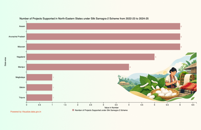 DataPortalIndia's tweet photo. Number of Projects Supported in North-Eastern States under Silk Samagra-2 Scheme from 2022-23 to 2024-25 https://t.co/FANZDFUXOx #DataPortalIndia #OGD #Opendata #SilkSamagra #Visualization #Opendata #DataGov https://t.co/mOF4kr7fDu