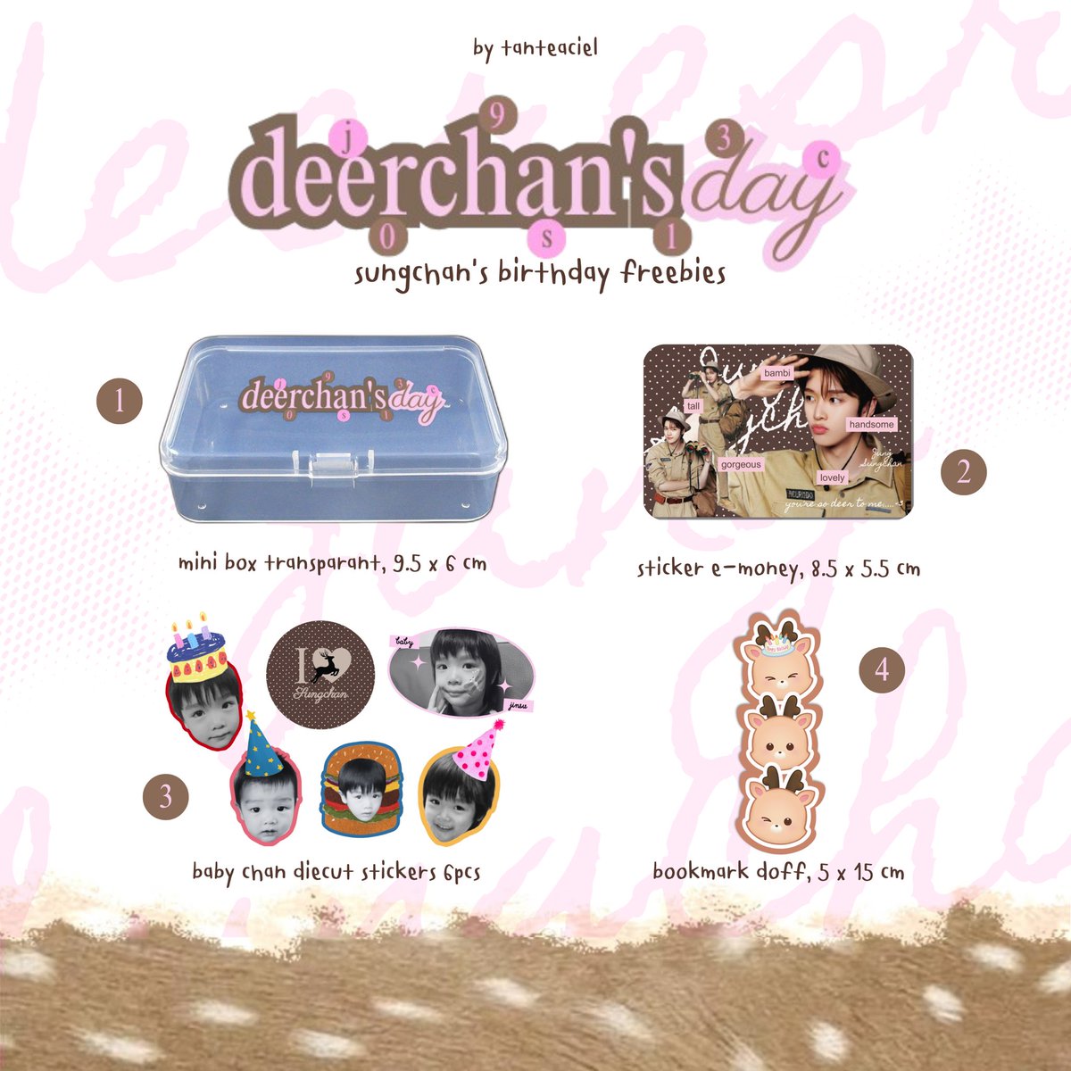 tanteaciel's tweet photo. :¨ ·.· ¨:
 `· . ♡ deerchan’s day 🦌🪽
sungchan’s birthday freebies by @tanteaciel

♡ strictly for syongf/angels and briize only
♡ like &amp; rt this post
♡ claim on 🍊 13.9 - 19.00
♡ will be set 7.777 no refund
♡ leave your usn in the notes 

tag me if you get, thank you! https://t.co/JwnwCUKnUs