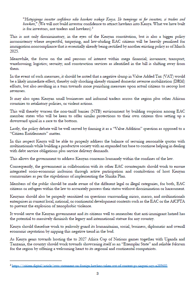 AmnestyKenya's tweet photo. JOINT STATEMENT: Stop economic scapegoating. Stop xenophobia.

Kenya has a right to regulate immigration and business, but enforcement must never become a tool for nationality-based exclusion, discrimination, harassment or fear.

Our regional neighbours are not the enemy. EAC integration means free movement, equal treatment and shared prosperity.

We call on the Government of Kenya to ensure enforcement is lawful, proportionate, non-discriminatory and consistent with Kenya’s Constitution and EAC commitments.