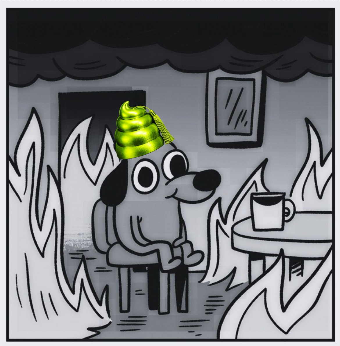 robinturdcoin's tweet photo. Nobody's bought $turd for 24hrs.

But everything's fine. The turd fez stays on.

Erect. Neon green. Unerring.

We're here for you on @ponsdotfamily and @fomo whenever you need us. https://t.co/xH9UyBVlqf