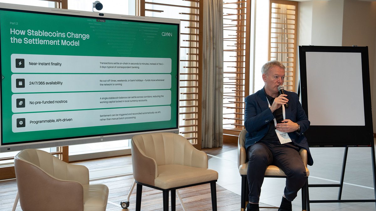 AxonMoney's tweet photo. A highlight from our Dubai event: AXON advisor Jonathan Farnell (former Head of Binance UK) on payment orchestration and the role of stablecoins in settlement.

Thank you, Jonathan, for bringing a practical perspective to the conversation. https://t.co/07VPpDChig