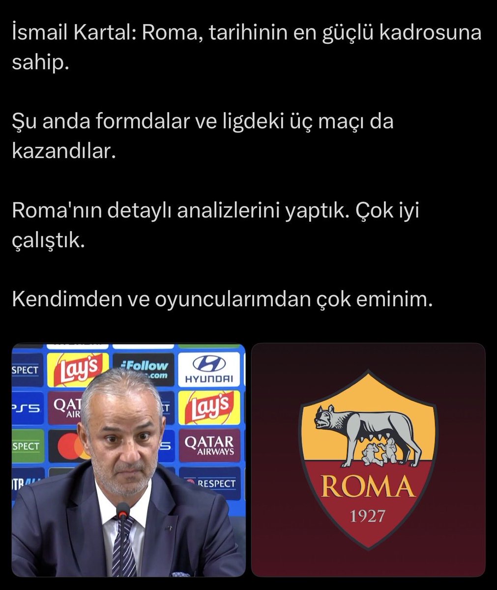 bencegoll's tweet photo. İsmail Hoca’nın Açıklamaları
#ismailkartal #fenerbahçe #şampiyonlarligi #fener #azizyıldırım #cihankamer #championsleague #roma #asensio https://t.co/kKwzOdJ3eA