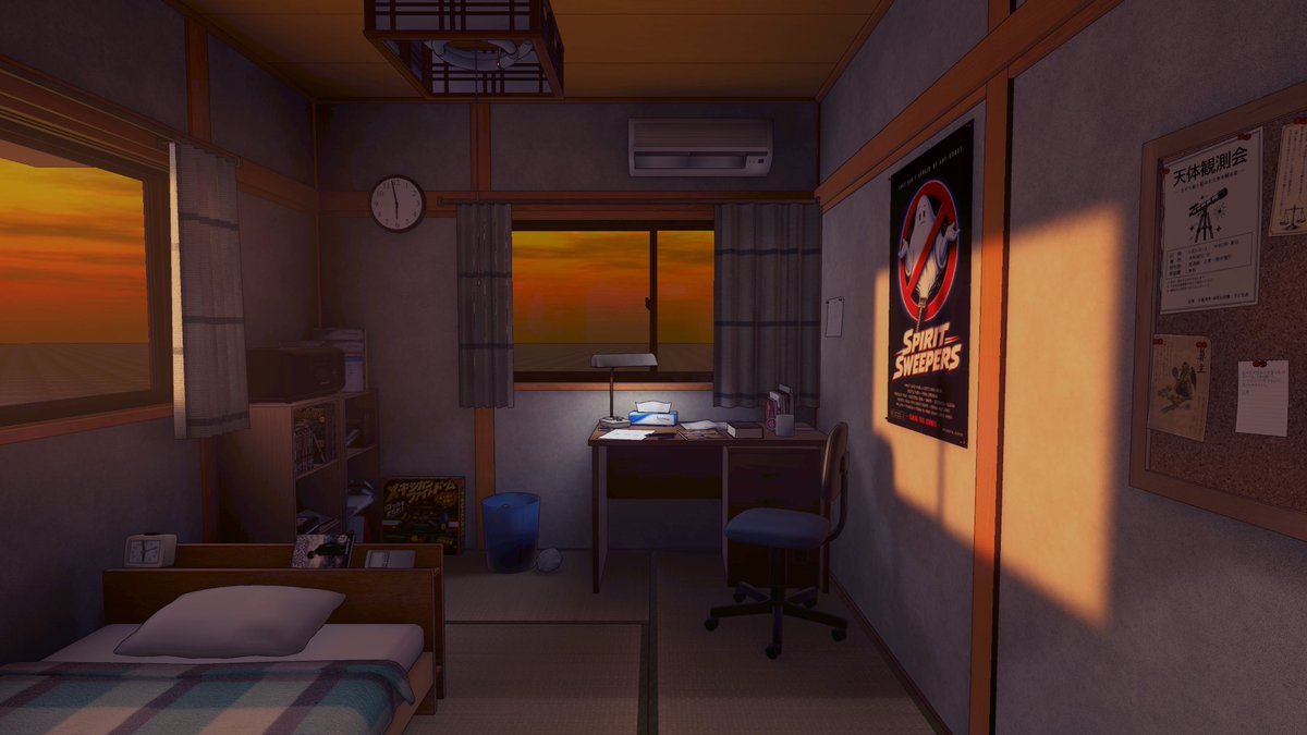 ykino1992's tweet photo. 夕暮れの、人のいない街を探索するゲームを作っているよ。
まずは最初の部屋を満足のいく仕上がりで作ることができたよ。
#gamedev #indiegame https://t.co/8UlxuYn26q