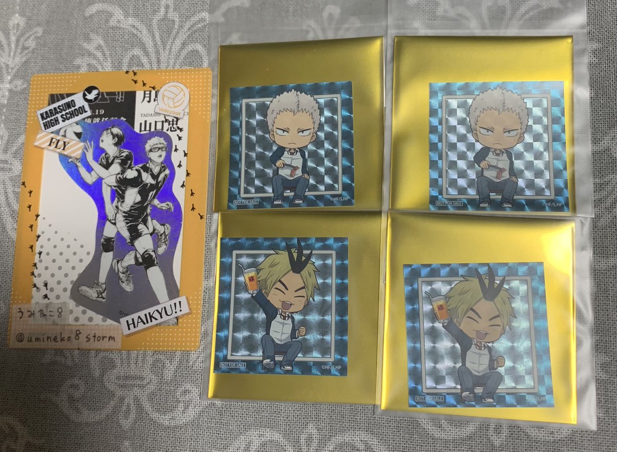 umineko8storm's tweet photo. 【交換】 ハイキュー!! やまなか家 特典 オリジナルシール シール

譲) 青根2 黄金川2

求) 月島2>山口2

郵送のみ
1点からOK
検索からもお気軽にお声がけください https://t.co/Hu7LHpQ8sD