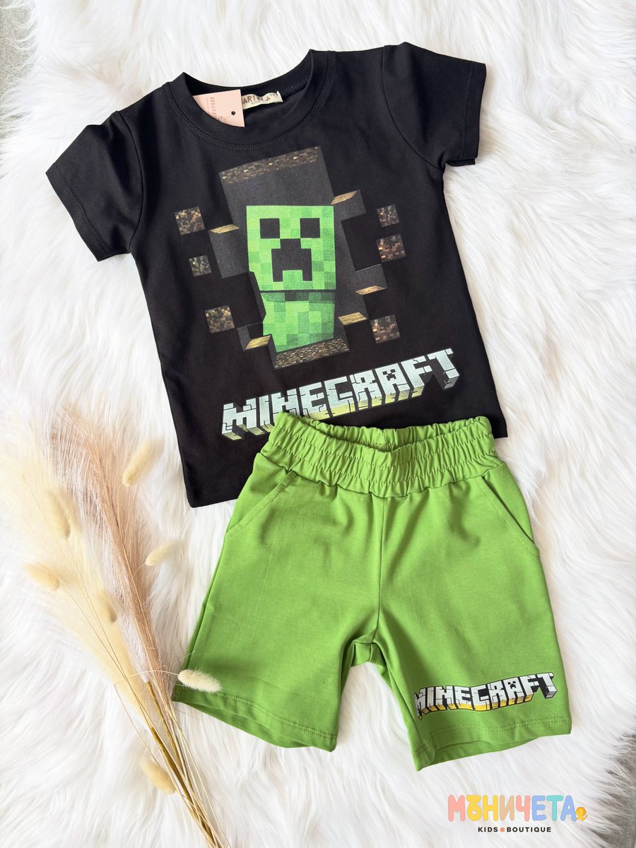 superstartwenty's tweet photo. Комплект Minecraft с къс ръкав и къси панталонки – любим на всички момченца. Размери: от 18-24 месеца до 3-4 години. https://t.co/DZYQ642TS2
