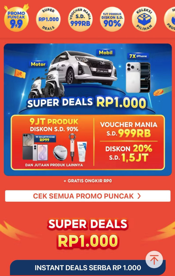 njet111's tweet photo. Ada yang udah berhasil dapet barang incaran hari ini? gue lagi manfaatin Promo Puncak Shopee 9.9 buat cek 9JT produk diskon s.d. 90% 
#ShopeePromoPuncak99 https://t.co/gbRhKS7FHa