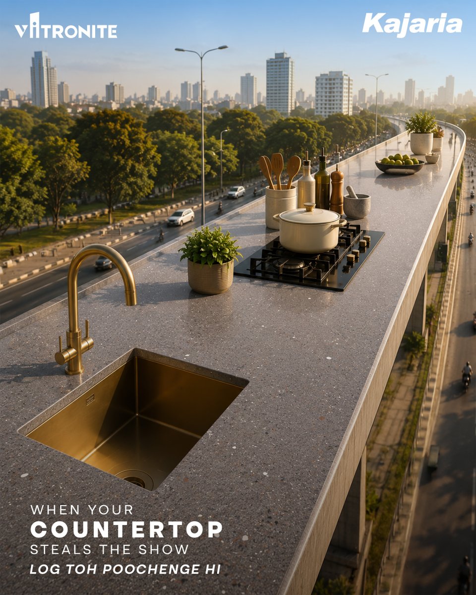 KajariaCeramic's tweet photo. Elevate your space with surfaces that command attention. Discover the seamless quality and striking modern finish of Kajaria Vitronite.
#Kajaria #Vitronite #Countertop #KitchenCountertop #KitchenDesign #HomeRenovation #LuxuryLiving https://t.co/8KYXO4nUHm