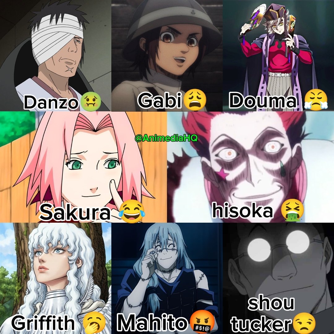 AnimediaHQ's tweet photo. I know we have characters we hate,not villains alone but some characters did some things that made us hate them alot ,but do you think they really deserve the hate their getting? 🤔

I assume these are the most hated characters general in anime ,so do you think they deserve it?🤔 https://t.co/XSWyfEoelg