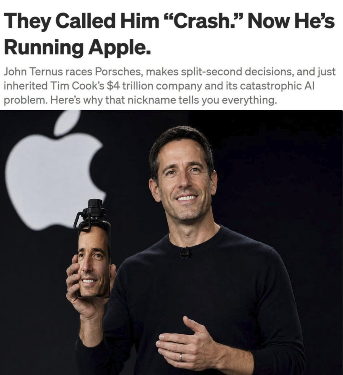 CrashMemeCTO's tweet photo. @johnternus They Called Him “Crash.” Now He’s Running Apple.

@johnternus true? https://t.co/7n78VlDwAD