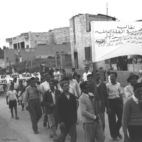 LiamOMaraIV's tweet photo. Striking construction workers in #Haifa, #Palestine, were beaten and marched through the streets in chains on #ThisDayInHistory in 1925. The employers &amp; British authorities denounced joint #Palestinian-#Jewish #union activism as "#Bolshevism" and used #police violence against it. https://t.co/7NwG3Q771w