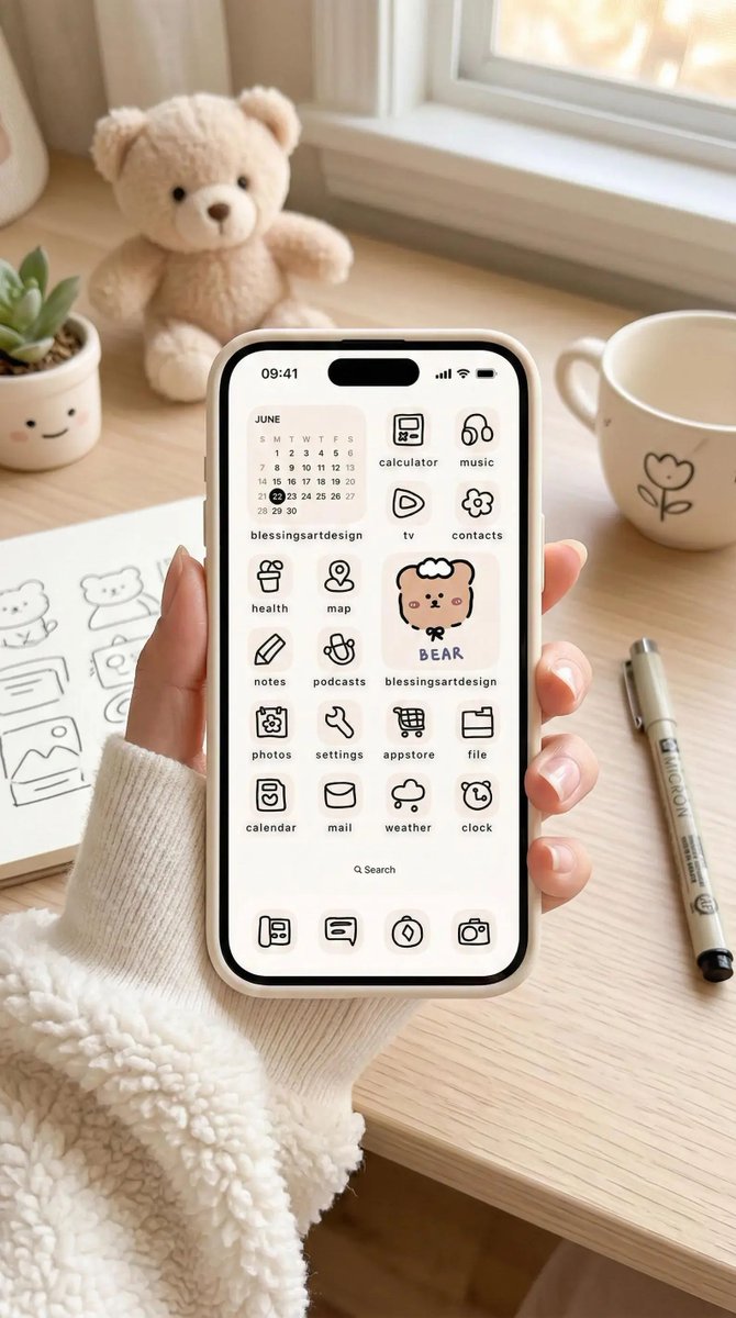 BlessingsArt's tweet photo. Your phone called—it wants a cozy little makeover 🧸🤎

Meet the Brown Teddy Bear theme: 200+ hand-drawn app icons, soft widgets &amp; matching wallpapers for iOS and Android. Instant download, easy setup.

Shop on Etsy: https://t.co/1sfbyGJdBY

#KawaiiIcons #CozyAesthetic https://t.co/OFICmKftpq