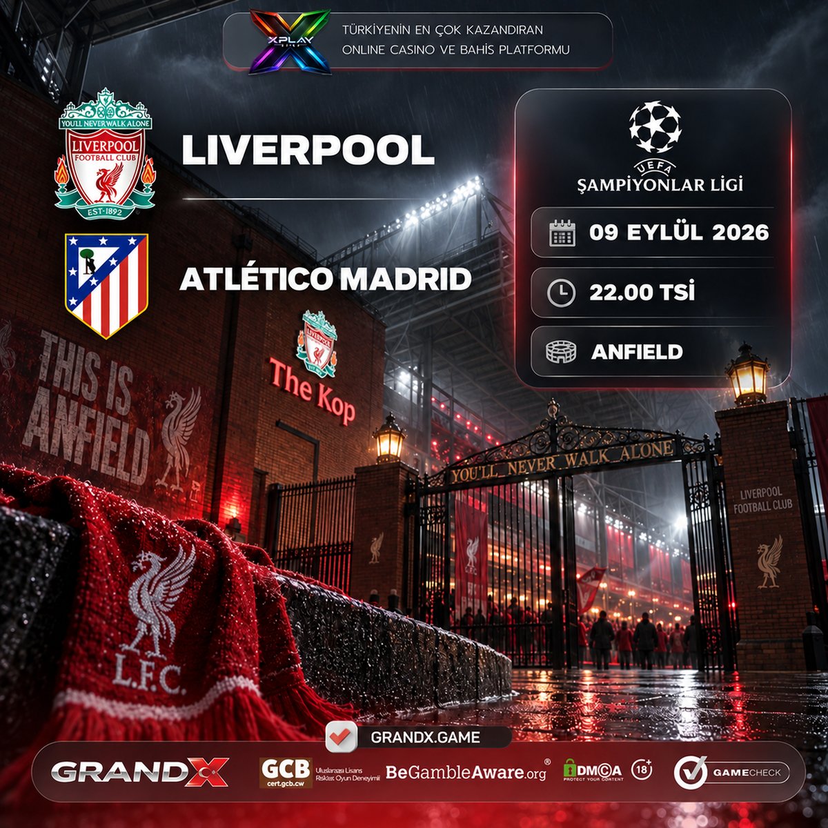 Grandxgame's tweet photo. ⚔️ ANFIELD'DA DEVLERİN DÜELLOSU!
Liverpool - Atletico Madrid (22:00 TSİ)
İngiltere'de nefes kesen kapışma! En yüksek oranlar ve anında çekim fırsatı GrandX'te! ⚡
Büyük maçın kazananı sen ol! 🎯
#LIVATM #Liverpool #Atletico #UCL #GrandX

https://t.co/qG5jZVdX0G https://t.co/z5wAm3gmpb
