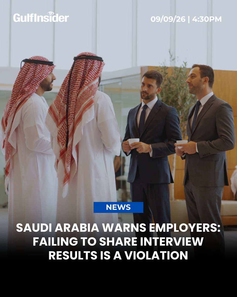 GulfInsider's tweet photo. Saudi Arabia’s Ministry of Human Resources and Social Development has warned employers that failing to inform job applicants of their interview results is a violation of labour regulations. https://t.co/vbaqPfp7eB