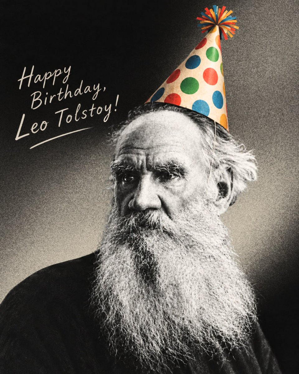 Russia's tweet photo. 🎂 #OTD in 1828, Leo #Tolstoy — one of world's greatest writers and thinkers — was born.

Author of War and Peace &amp; Anna Karenina, he transformed realism &amp; pioneered the “dialectics of the soul”.

#DYK ❓His philosophy of nonviolent resistance profoundly influenced #Gandhi. https://t.co/QOMTHMo2zd