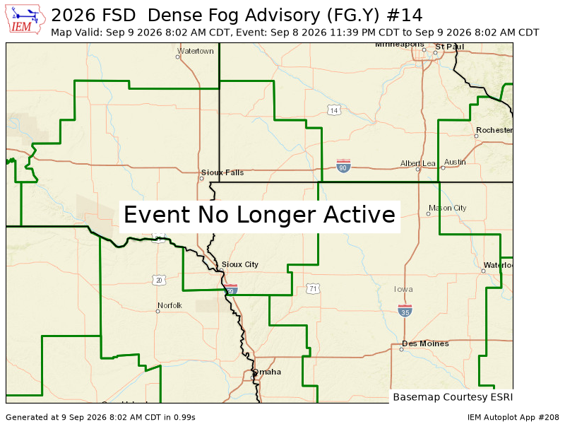 mn_iembot's tweet photo. FSD cancels Dense Fog Advisory for Buena Vista, Cherokee, Clay, Dickinson, Ida, O'Brien, Osceola, Plymouth, Sioux, Woodbury [IA] and Jackson [MN] and Dakota [NE] and Union [SD] https://t.co/WjgOjkax1P https://t.co/qPRe4VORCV