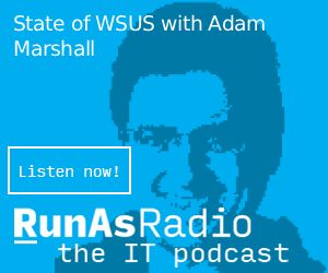 RunAsRadio's tweet photo. WSUS was deprecated in 2024. Does that mean it's going away? @adamj_1 joins RunAs Radio to explain why WSUS is still critical for Configuration Manager, offline environments, and granular update control.

https://t.co/L5zfkM7Nza https://t.co/yiXCWcWfku