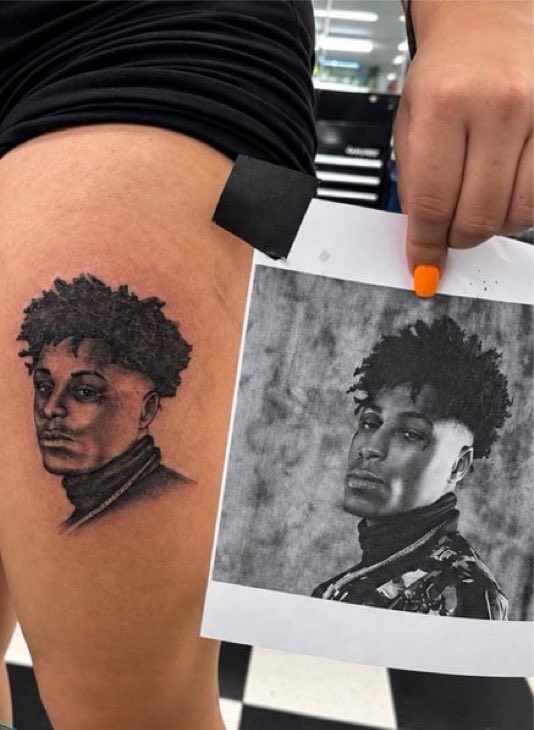 Chino_Clips43's tweet photo. Blueface BREAKS UP with Nevaeh after catching her LYING about having NBA Youngboy face TATTOOED on her 😳💔 https://t.co/ihsVxdfksq