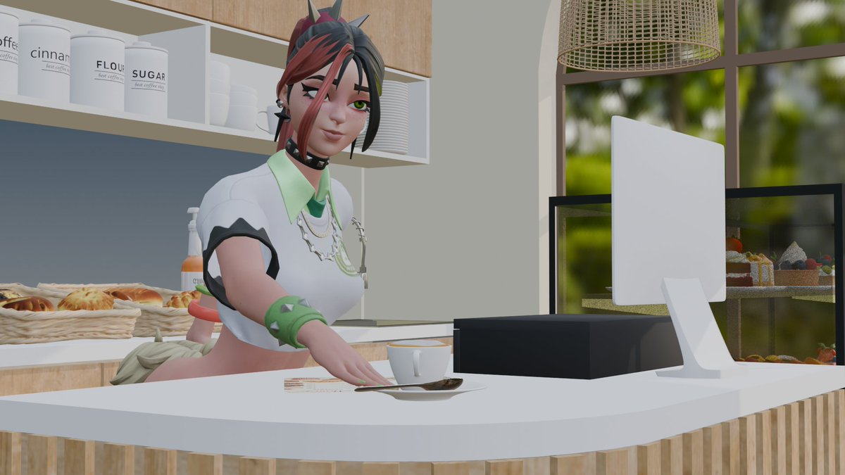 ExtrudeAndScale's tweet photo. 🚧Work in Progress🚧

Someone is distracting the barista at work 🙈

Renders soon finished, maybe I'll dare to animate it after 👀

#WIPㅤ #rule34 #Fortniteㅤㅤ https://t.co/FPLJP03F4H