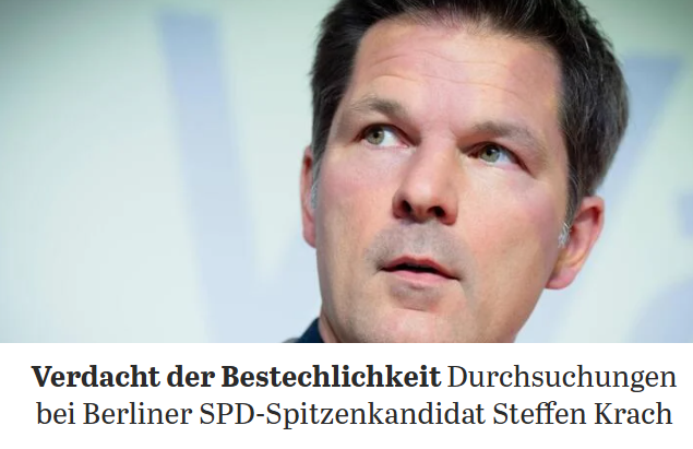 ChristianLatz_'s tweet photo. +++EIL+++ Hausdurchsuchung bei Berlins SPD-Spitzenkandidat Steffen Krach. Die Staatsanwaltschaft Hannover ermittelt gegen ihn wegen des Verdachts auf Bestechlichkeit. Jetzt wird es richtig übel für die Berliner SPD. https://t.co/wT1pqySeA5 https://t.co/JbGNBnbQ0l
