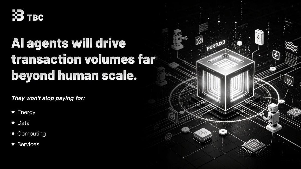 TBCnetwork_'s tweet photo. AI agents will supercharge the economy —
They won't sleep. They won't stop paying for :
⚡️ Energy 
📡 Data 
☁️ Computing 
🚚 Services 
TBC’s ParaUTXO clocking over 3M+TPS is built for it. 
Scalable infrastructure for Agentic economy.   
#TBC #ParaUTXO #MachineEconomy #Scalability https://t.co/636EZvuA76