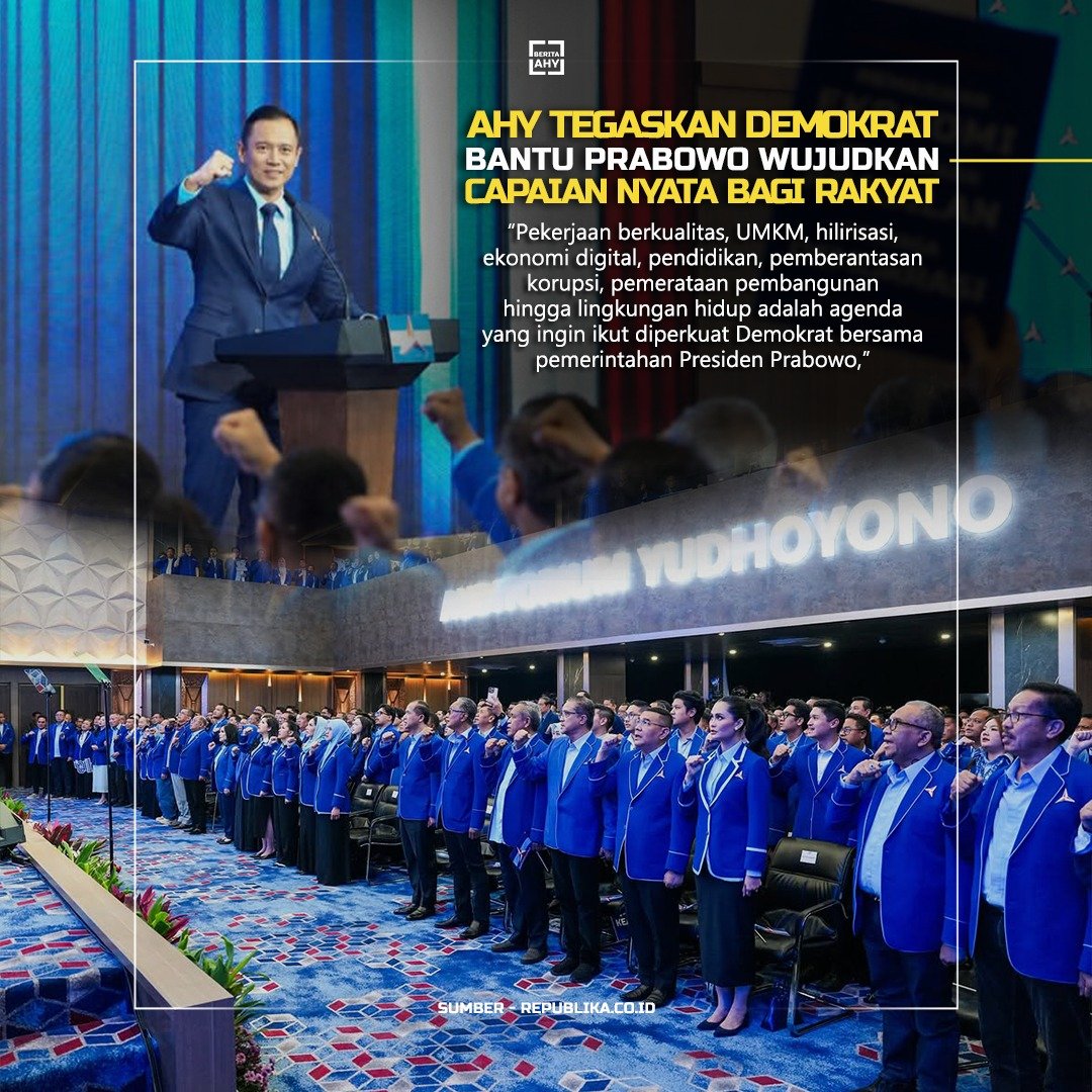 junjunqqr's tweet photo. Di usia #25TahunDemokrat, PD Bareng AHY berkomitmen penuh merawat amanah dan kepercayaan yang diberikan rakyat. https://t.co/nDw0t0PcXI